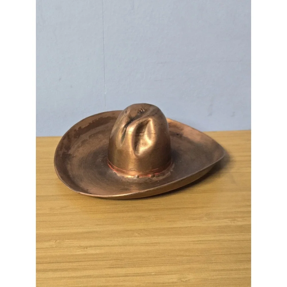 Vintage Copper Cowboy Hat Ashtray Trinket Dish